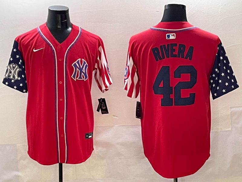 Men New York Yankees #42 Rivera Red a generation of national flags Jointly Name 2025 Nike MLB Jersey style 6